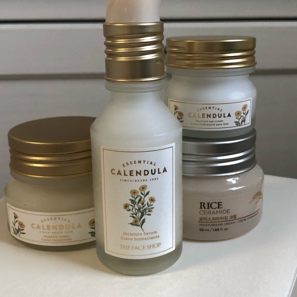 4 Piece Korean Skincare The Face Shop Calendula and Rice Ceramide Skincare Set - Picture 4 of 4